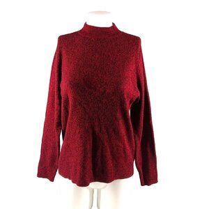 NWT KAREN SCOTT Fall Ribbed Knit Sweater Petite XL Burgundy Pullover 100% cotton